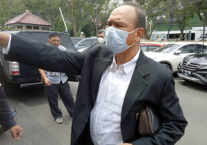Penasihat hukum Dadang Suganda Efran Helmi Juni di PN Tipikor Bandung 21012021. FOTO DRY